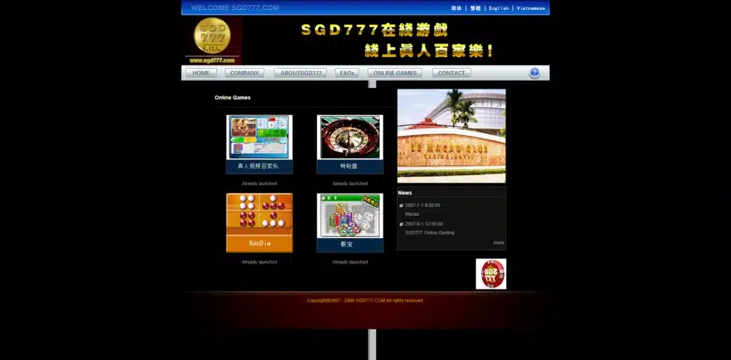 SGD777 – Nền Tảng Live Casino Uy Tín Hàng Đầu Châu Á