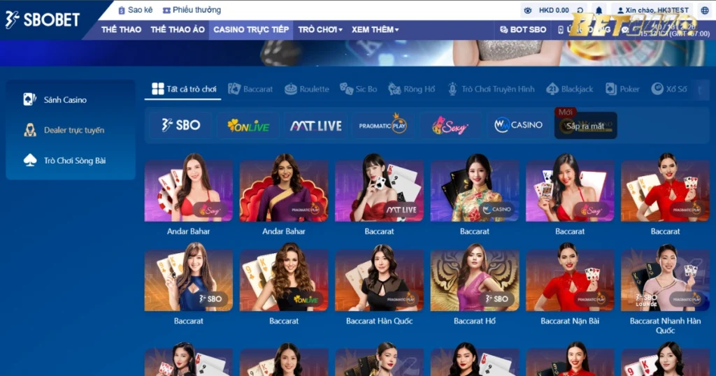 casino sbobet-hk và trò chơi bài, trò chơi bàn SBOBET-HK, dealer SBOBET-HK